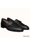 Hermes Men's Monterey Loafers In Black Calfskin Replica