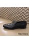 Hermes Men's Paris Loafers In Black Calfskin Replica