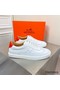 Hermes Men's Quicker Sneakers In White Calfskin Replica