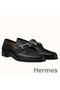 Hermes Men's Sydney Loafers In Black Calfskin Replica