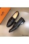 Hermes Men's Sydney Loafers In Black Calfskin Replica