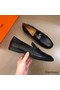 Hermes Men's Tenor Loafers In Black Calfskin Replica