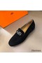 Hermes Men's Tenor Loafers In Black Suede Leather Replica