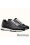 Hermes Men's Trail Sneakers In Black Calfskin Leather Replica