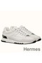 Hermes Men's Trail Sneakers In White Calfskin Leather Replica