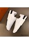 Hermes Men's Trail Sneakers In White Calfskin Leather Replica