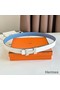 Hermes Mini Constance 24mm Belt in Blue Epsom Leather and White Swift Leather Replica