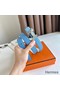Hermes Mini Constance 24mm Belt in Blue Epsom Leather and White Swift Leather Replica