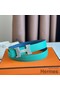 Hermes Mini Constance 24mm Belt in Green Epsom Leather and Blue Swift Leather Replica