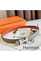 Hermes Mini Constance 24mm Belt in Taupe Epsom Leather and Tan Swift Leather Replica