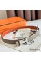 Hermes Mini Constance 24mm Belt in Taupe Epsom Leather and Tan Swift Leather Replica