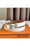 Hermes Mini Constance 24mm Belt in White Epsom Leather and Gold Swift Leather Replica