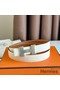 Hermes Mini Constance 24mm Belt in White Epsom Leather and Gold Swift Leather Replica