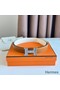 Hermes Mini Constance 24mm Belt in White Epsom Leather and Gold Swift Leather Replica