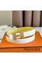 Hermes Mini Constance 24mm Belt in White Epsom Leather and Yellow Swift Leather Replica