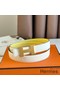 Hermes Mini Constance 24mm Belt in White Epsom Leather and Yellow Swift Leather Replica