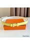 Hermes Mini Constance 24mm Belt in White Epsom Leather and Yellow Swift Leather Replica