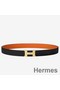 Hermes Mini Constance 24mm Reversible Belt Black/Orange Replica