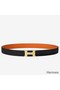 Hermes Mini Constance 24mm Reversible Belt Black/Orange Replica
