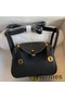 Hermes Mini Lindy Handmade Bag In Black Clemence Leather Replica