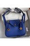 Hermes Mini Lindy Handmade Bag In Blue Electric Clemence Leather Replica