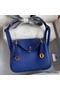 Hermes Mini Lindy Handmade Bag In Blue Electric Clemence Leather Replica