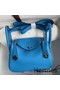 Hermes Mini Lindy Handmade Bag In Blue Frida Clemence Leather Replica