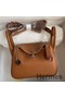 Hermes Mini Lindy Handmade Bag In Gold Clemence Leather Replica