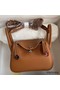 Hermes Mini Lindy Handmade Bag In Gold Clemence Leather Replica