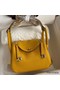Hermes Mini Lindy Handmade Bag In Jaune Ambre Clemence Leather Replica