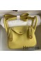 Hermes Mini Lindy Handmade Bag In Jaune Poussin Clemence Leather Replica