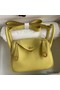 Hermes Mini Lindy Handmade Bag In Jaune Poussin Clemence Leather Replica