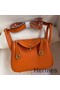 Hermes Mini Lindy Handmade Bag In Orange Clemence Leather Replica