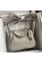 Hermes Mini Lindy Handmade Bag In Pearl Grey Clemence Leather Replica