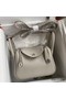Hermes Mini Lindy Handmade Bag In Pearl Grey Clemence Leather Replica