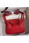 Hermes Mini Lindy Handmade Bag In Red Clemence Leather Replica