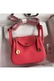 Hermes Mini Lindy Handmade Bag In Rose Lipstick Clemence Leather Replica