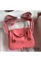 Hermes Mini Lindy Handmade Bag In Rose Lipstick Swift Leather Replica