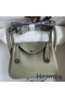Hermes Mini Lindy Handmade Bag In Sauge Clemence Leather Replica