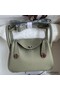 Hermes Mini Lindy Handmade Bag In Sauge Clemence Leather Replica