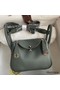 Hermes Mini Lindy Handmade Bag In Vert Amande Clemence Leather Replica