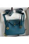 Hermes Mini Lindy Handmade Bag In Vert Bosphore Clemence Leather Replica