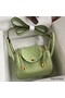 Hermes Mini Lindy Handmade Bag In Vert Criquet Ostrich Leather Replica
