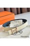 Hermes Mors H 24mm Reversible Belt in Blue and White Epsom Leather Replica