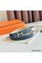 Hermes Mors H 24mm Reversible Belt in Blue and White Epsom Leather Replica