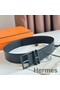 Hermes Nathan 40MM Belt with Matte Buckle in Black Clemence Leather Replica