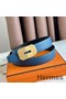 Hermes Neo Reversible Belt 32MM in Blue Clemence Leather Replica
