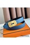 Hermes Neo Reversible Belt 32MM in Blue Clemence Leather Replica
