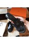 Hermes Oasis Sandals In Black Epsom Leather Replica