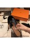 Hermes Oasis Sandals In Black Patent Calfskin Replica